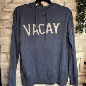Rachel Zoe Blue VACAY Hoodie Sweater
